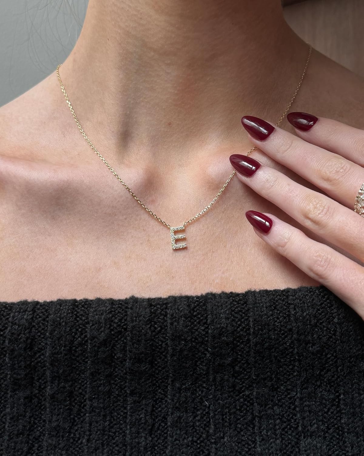 PAVOI 14K White Gold Plated Cubic Zirconia Initial Necklace | Letter Necklaces for Women | Initials - Image 2