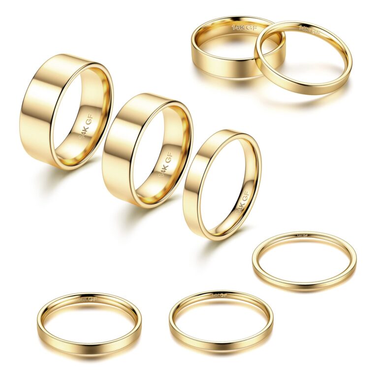 Review: Adramata 14K Gold Filled Rings for Women Stacking Rings Stackable Thin Gold Rings Simple Plain Pinky Thumb Statement Band Ring Comfort Fit 3Pcs 1mm 3mm