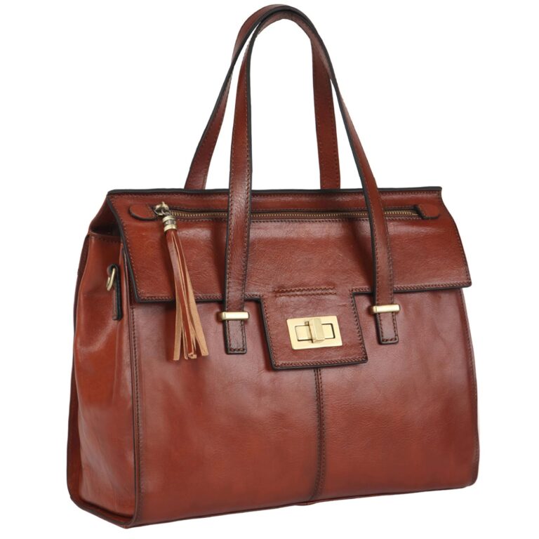 Review: Chloe Handbag Turnlock Leather Genuine Leather Brown Brown Genuine