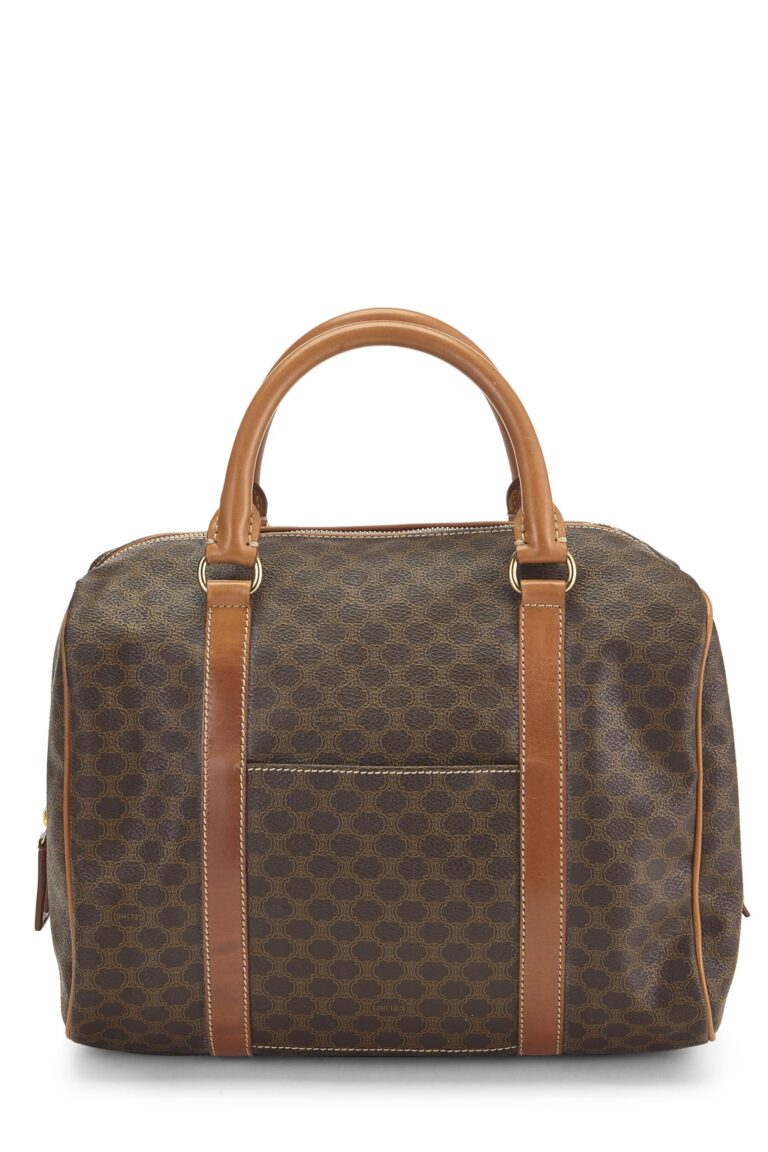 CELINE Vintage 90s Macadam Archive Tote Bag Hand Bag PVC…