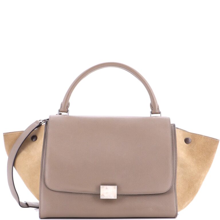 Review: Celine Womens Black Taupe Color Block All Soft Leather…