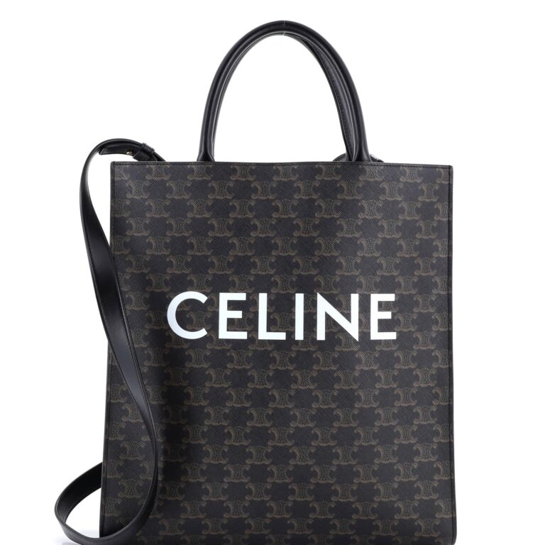 Review: CELINE Hand Bag Triomphe Large Capacity Canvas Leather Denim…