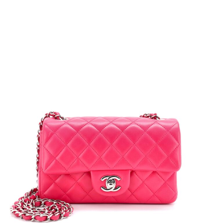 Review: Chanel Classic Flap Bag Pink Quilted Lambskin Medium Silver…