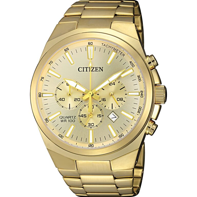 Citizen Quartz Men’s Watch, Stainless Steel, Classic, Gold-Tone (Model: BF2013-56P)…