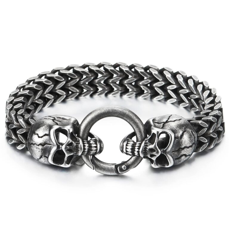 Review: Gothic Mens Stainless Steel Skull Franco Link Curb Chain…
