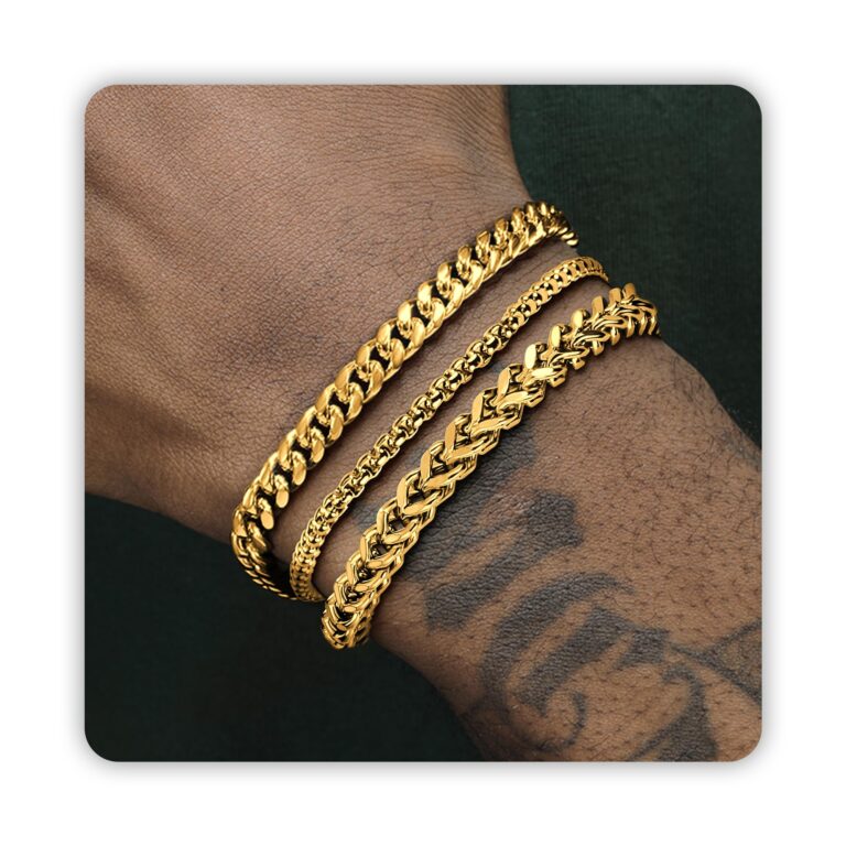Review: Gold Bracelets for Men 2pcs Men’s Bracelets Set Pulseras…