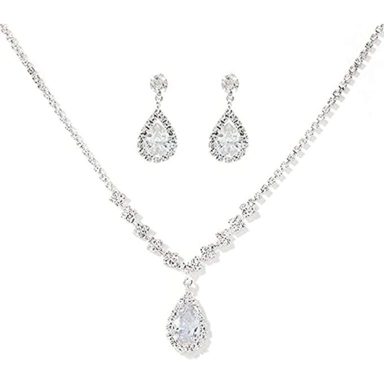Review: Unicra Bride Crystal Necklace Earrings Set Bridal Wedding Jewelry…