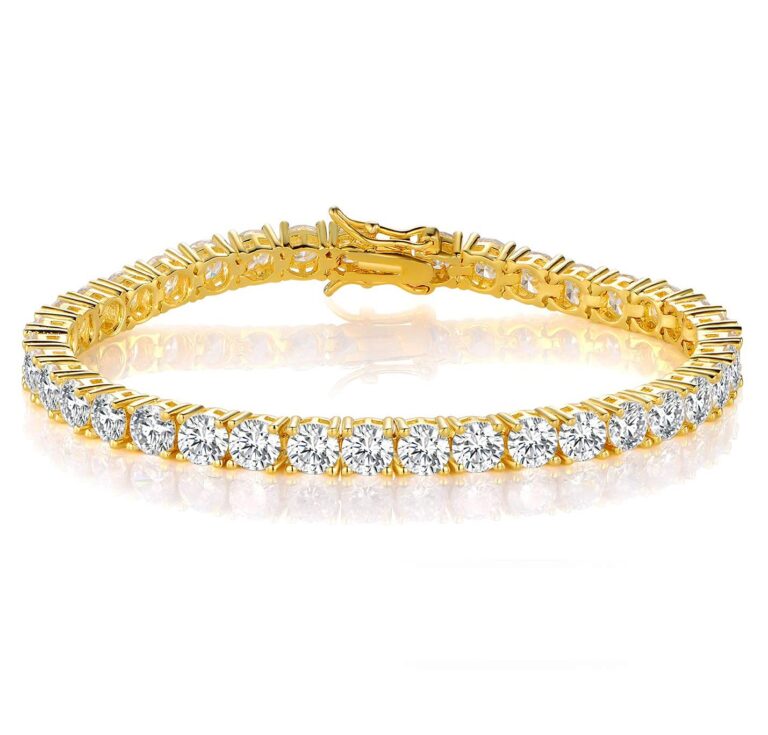 Review: 18K White/Yellow Gold Plated 4.0mm Cubic Zirconia Classic Tennis Bracelet 6-9 Inches