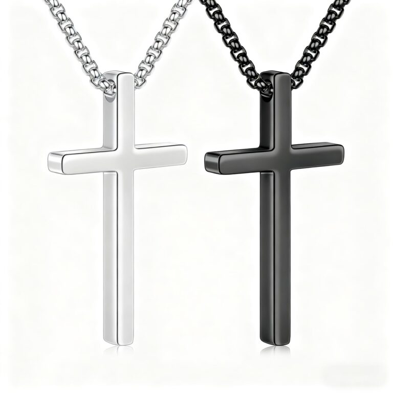 Review: Gothic Cross Pendant Necklace Antiqued Silver Goth Punk Holy…
