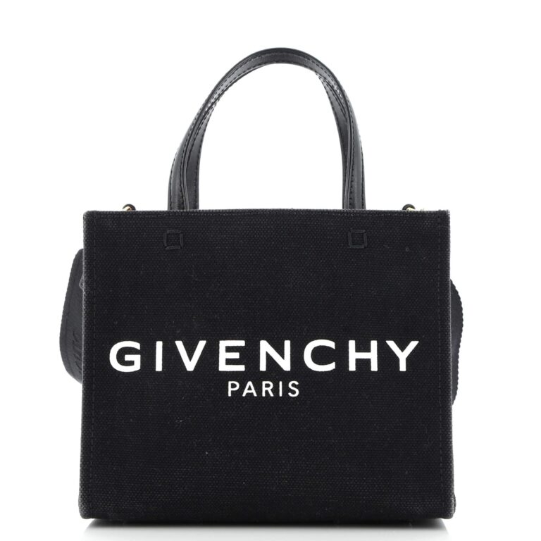 Review: used GIVENCHY Pocket Shoulder Bag Canvas Black Logo Leather…