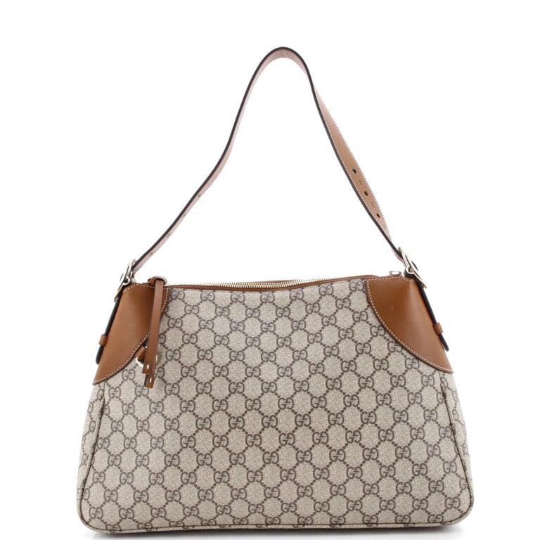 Gucci Shoulder Bag GG Canvas Leather Brown Authentic Purses And…