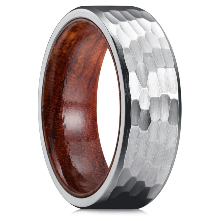 Review: King Will 8mm Silver Titanium Ring Inlaid Wood Inner…