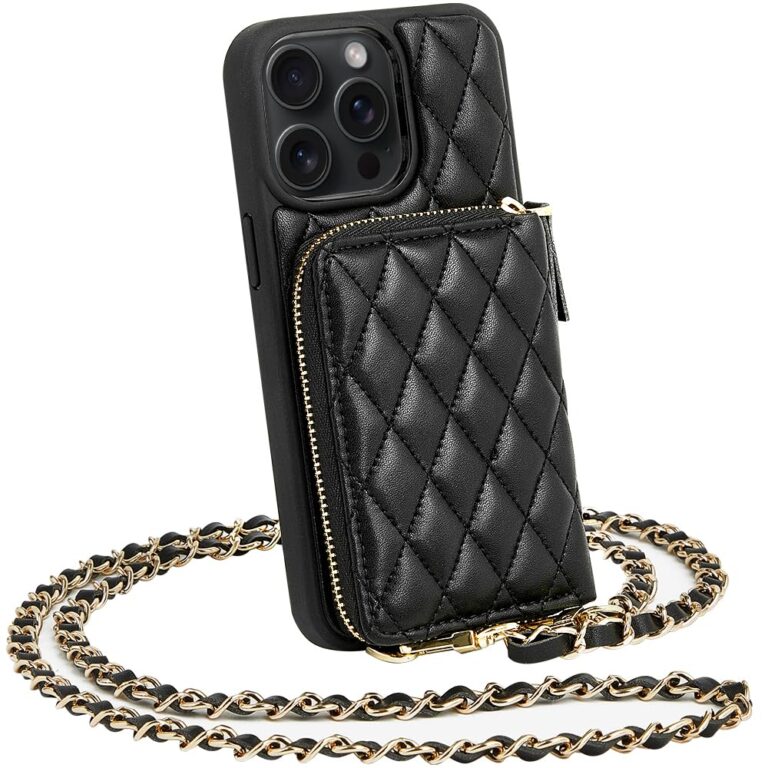 Review: CHANEL Black Lilac Lamb Chain Flap Coin Wallet with…