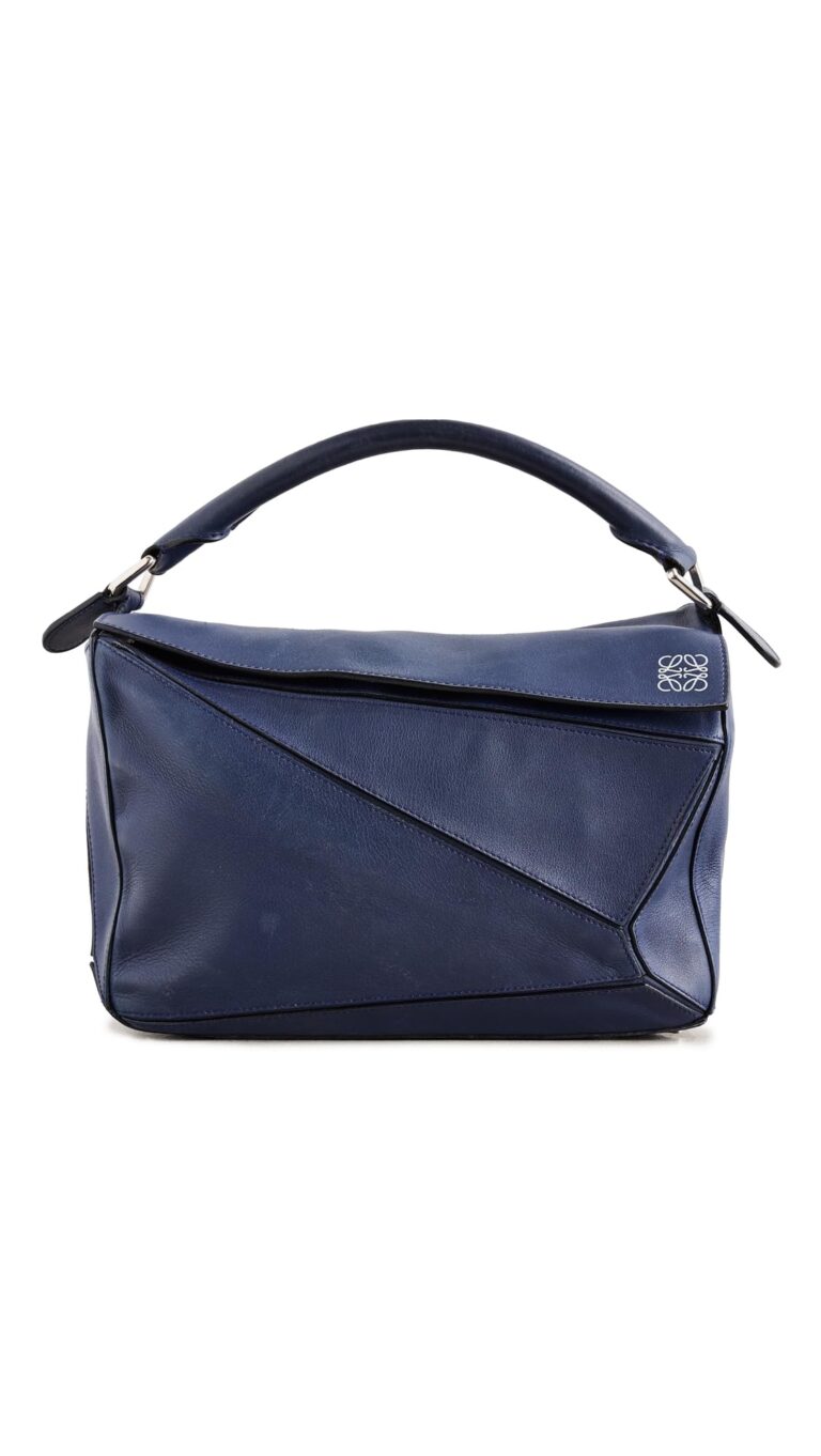 Review: Loewe One Shoulder Bag Handbag Gold Hardware Suede Blue…