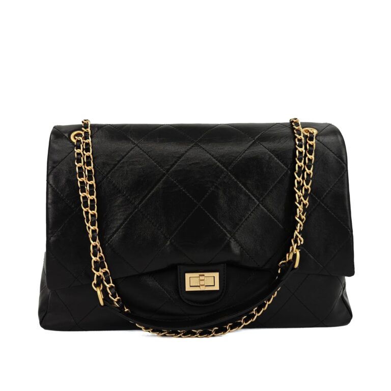 Review: Medium Chanel Chain Shoulder Bag Matelassé Cotton Black Luxury…