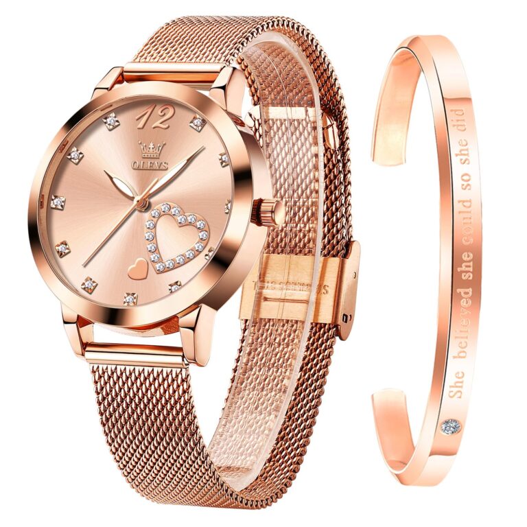 Review: OLEVS Watch for Women Rose Gold Fashion Dress Heart…