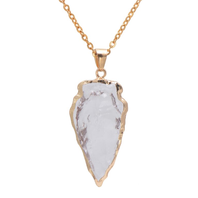 Review: Raw Crystal Craft White Quartz Arrowhead Pendant Necklace for…