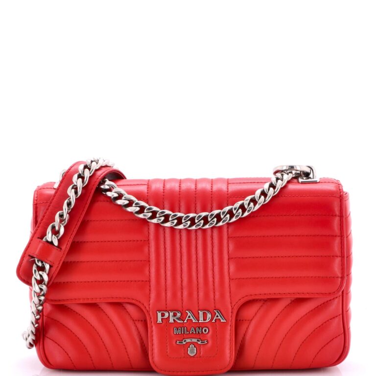 Review: PRADA Leather Plastic Chain Crossbody Shoulder Bag Diagonal Shoulder…