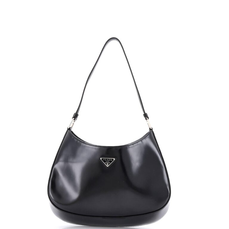 Review: PRADA 00s SPAZZOLATO Square Patent Leather Clasp Handbag Black…