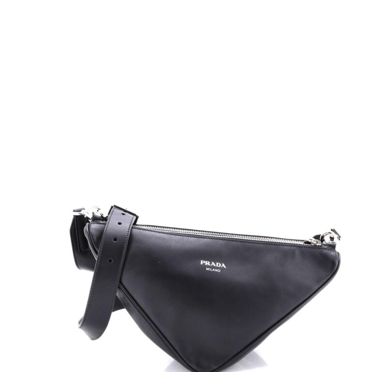 Review: Prada SemiShoulder Bag Black Triangle Logo Plate One Shoulder…