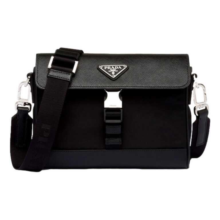 Review: PRADA Triangle Logo Flap Nylon Black Shoulder Bag  Authentic
