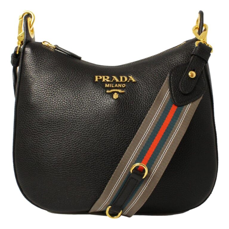 Review: Prada Black Nylon Crossbody Shoulder Bag Red Logo Strap…