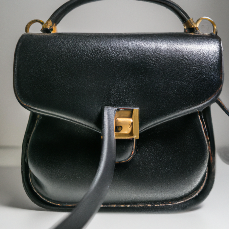 Review: CELINE Shoulder Bag Triomphe Purse Leather Black Vintage Authentic