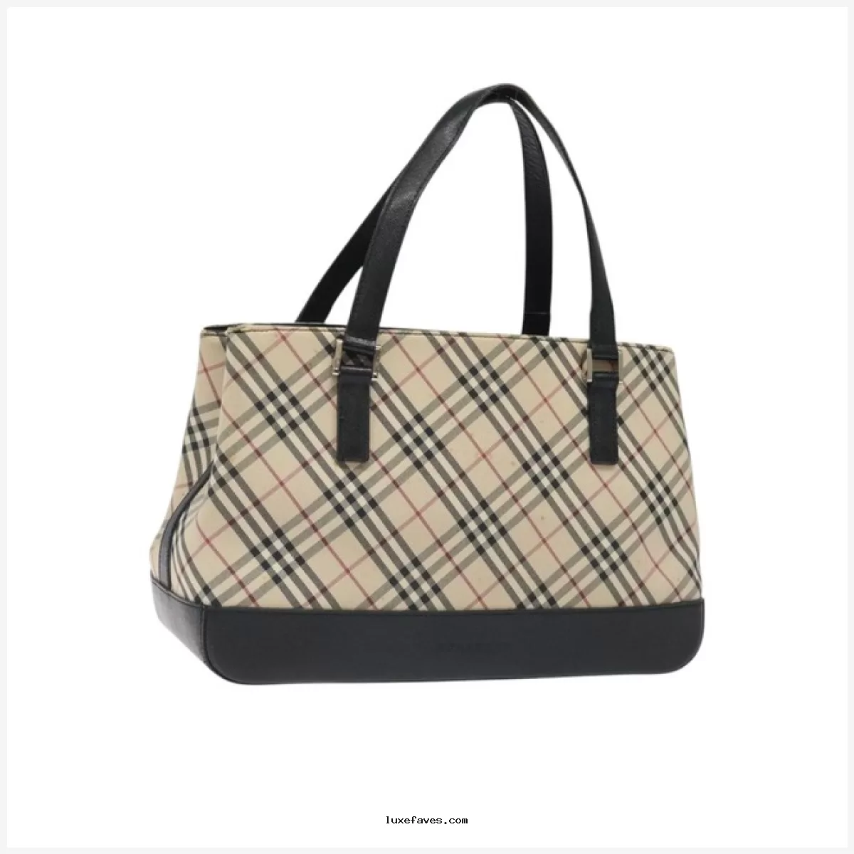 Burberrys Nova Check Shoulder Bag Canvas Beige Gold Auth ep8091