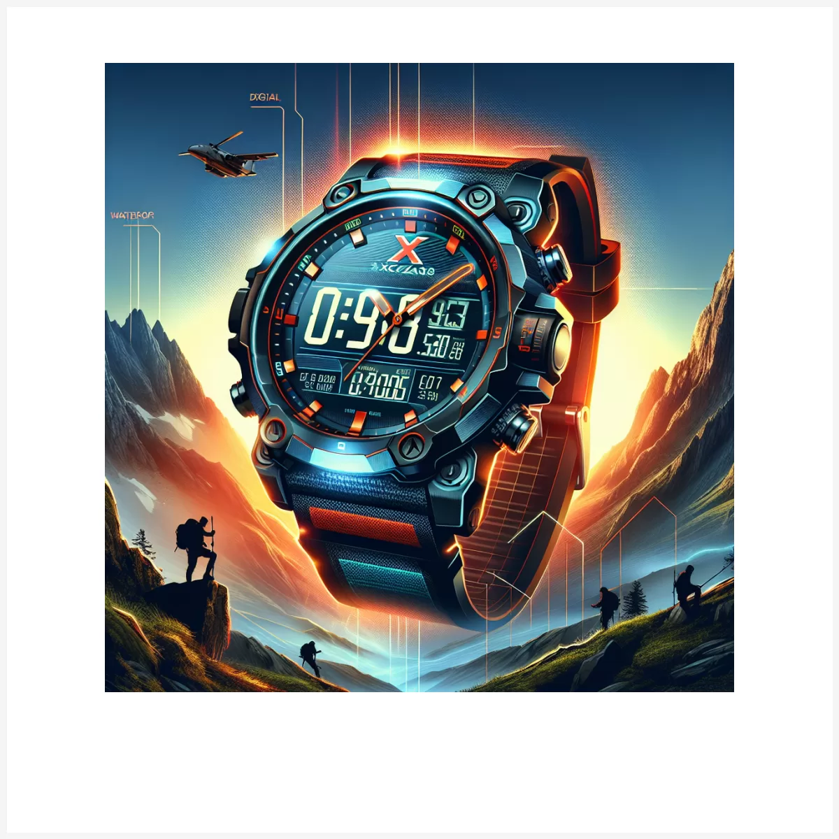 XCZAP Outdoor Sport Watches Alarm Clock 5Bar Waterproof LED Digital Watch