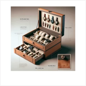 ROTHWELL 6 Slot Leather Watch Box with Valet Drawer – Luxury Watch Case Display Organizer, Microsuede Liner, Locking Mens Jewelry Watches Holder, Men’s Watch Storage Large Glass Top (Tan/Brown)