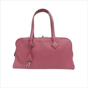 HERMES Victoria Elan 38 Handbag Togo Leather Tosca □O Stamp