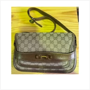 Gucci Shoulder Bag Gg Supreme Beige Pvc Leather