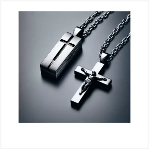 Oinsi Cross Cremation Necklace for Ashes Stainless Steel Crucifix Memorial Urn Jewelry for Women Men Keepsake Pendant