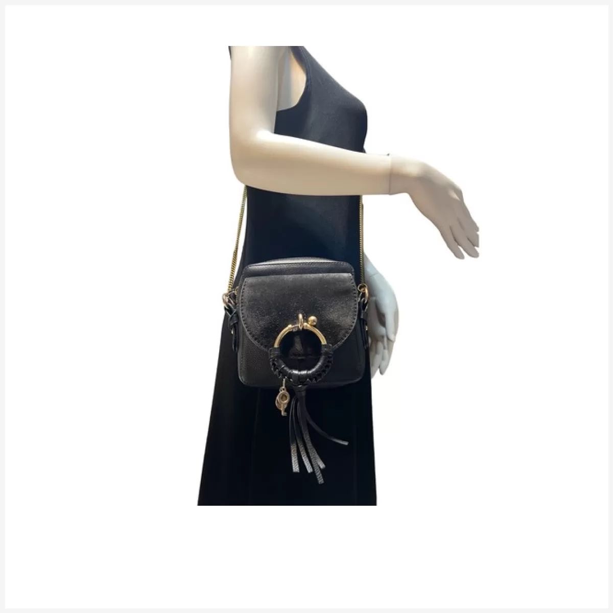 Chloe SeeBy Chloe Small Black Leather Crossbody Bag