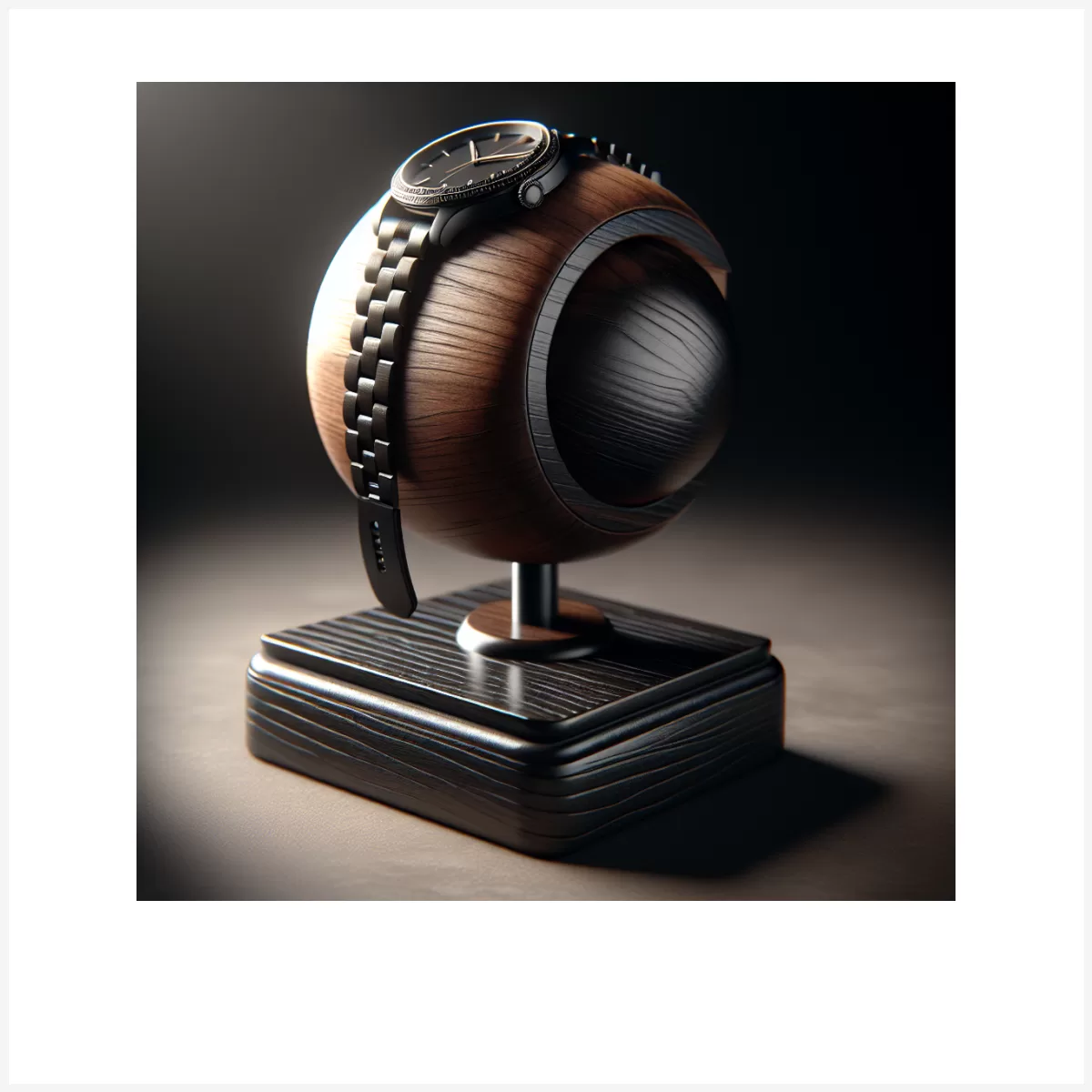 Single Watch Wooden Display Solid Wood Jewelry Stand Display for Wristwatch Bracelet Bangle(Black)