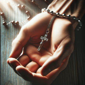 Cross Chain Bracelet For Men, Catholic Faith Religious Crucifix Link Chain Bracelet Easter Christmas Christian Baptism Communion Birthday Gifts To Son Boyfriend Dad For Men