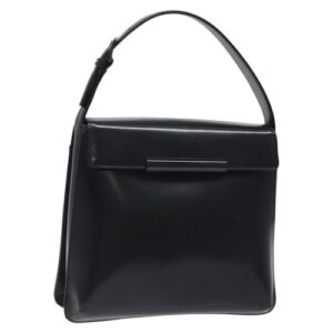 GIVENCHY Hand Bag Leather Black Auth bs25658