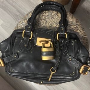 Chloe Paddington Vintage Leather Shoulder Bag Black