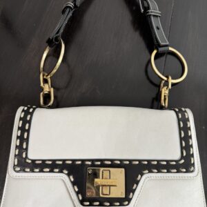 Givenchy Leather White And Black shoulder Bag With Gold Harware