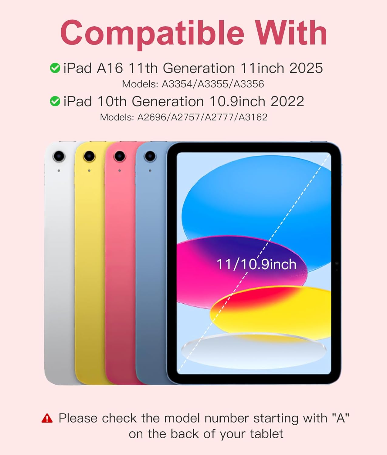 Hamile Keyboard Case for iPad 10th Generation 10.9 Inch - 7 Colors Backlit Wireless Detachable Folio Keyboard Cover with Pencil Holder for iPad 10th Gen 2022 (Pink) - Image 2