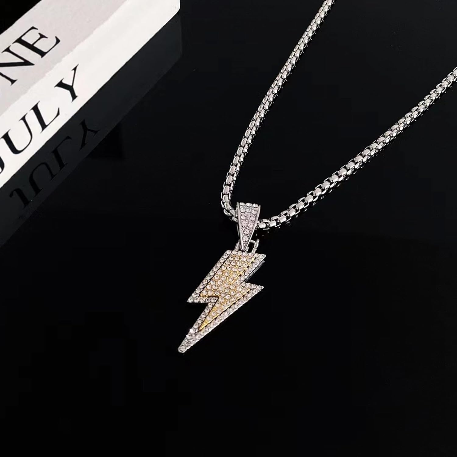Lightning Bolt Pendant Necklace Hip Hop Inspired Jewelry for Men Cool Streetwear Chain Trendy Fashion Necklace Gift - Image 3