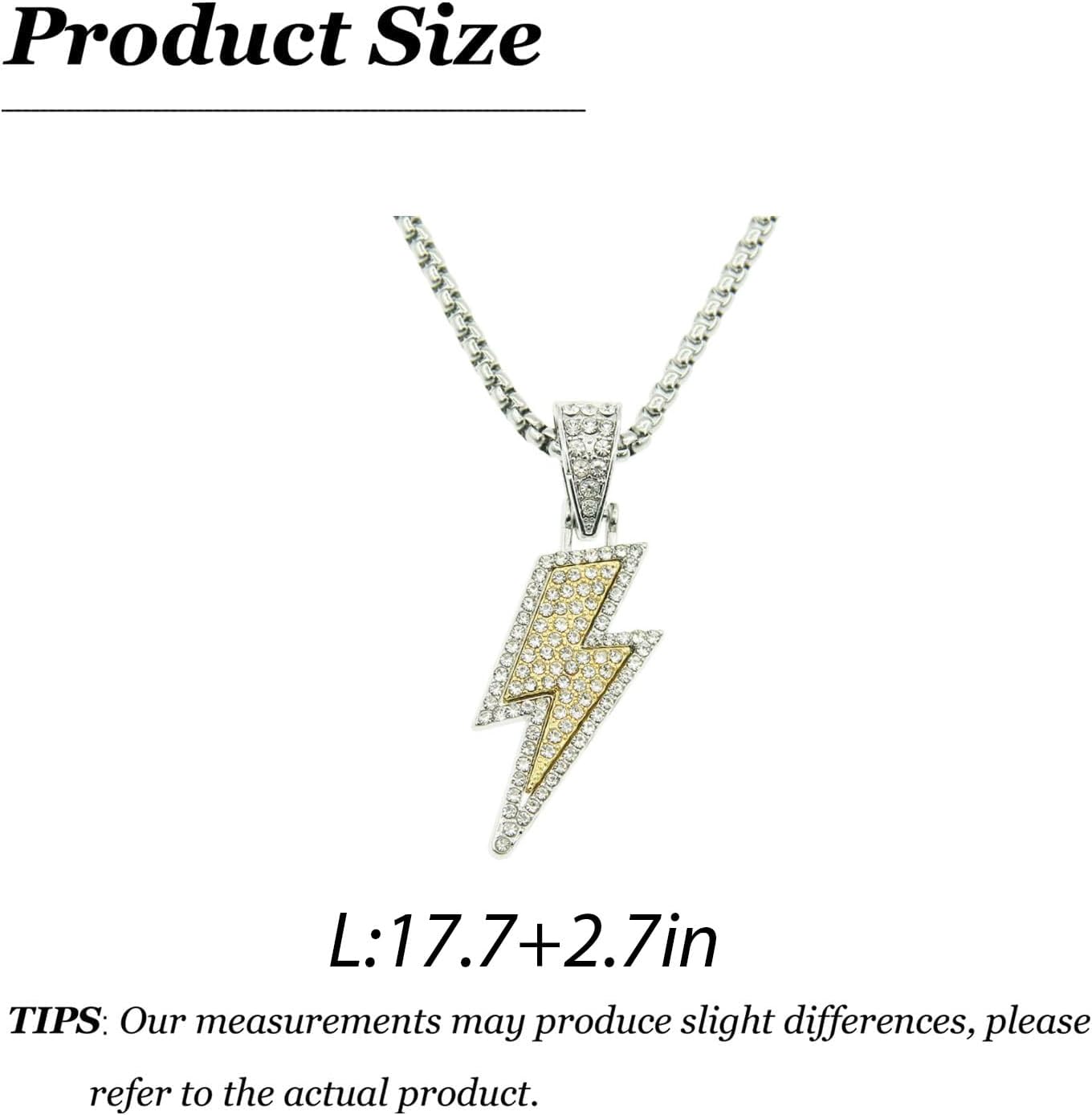 Lightning Bolt Pendant Necklace Hip Hop Inspired Jewelry for Men Cool Streetwear Chain Trendy Fashion Necklace Gift - Image 6