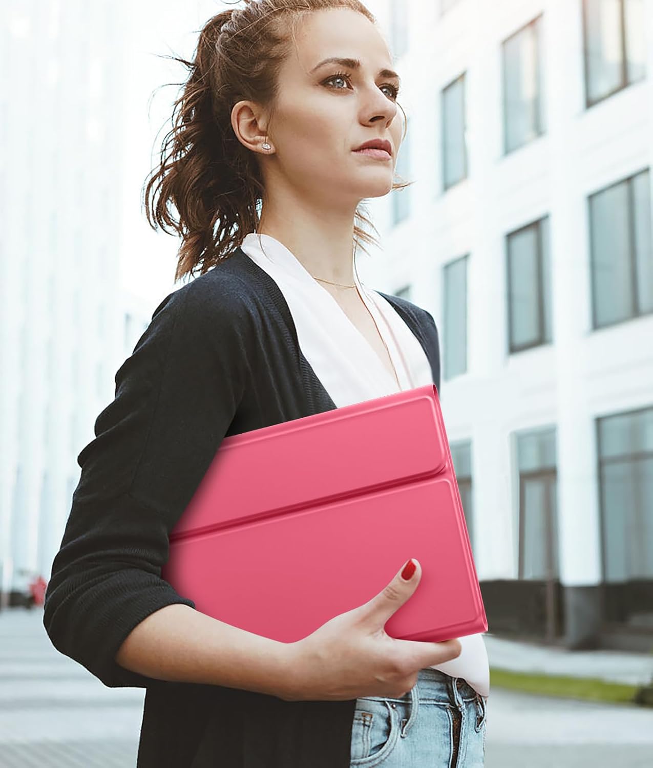 Hamile Keyboard Case for iPad 10th Generation 10.9 Inch - 7 Colors Backlit Wireless Detachable Folio Keyboard Cover with Pencil Holder for iPad 10th Gen 2022 (Pink) - Image 8