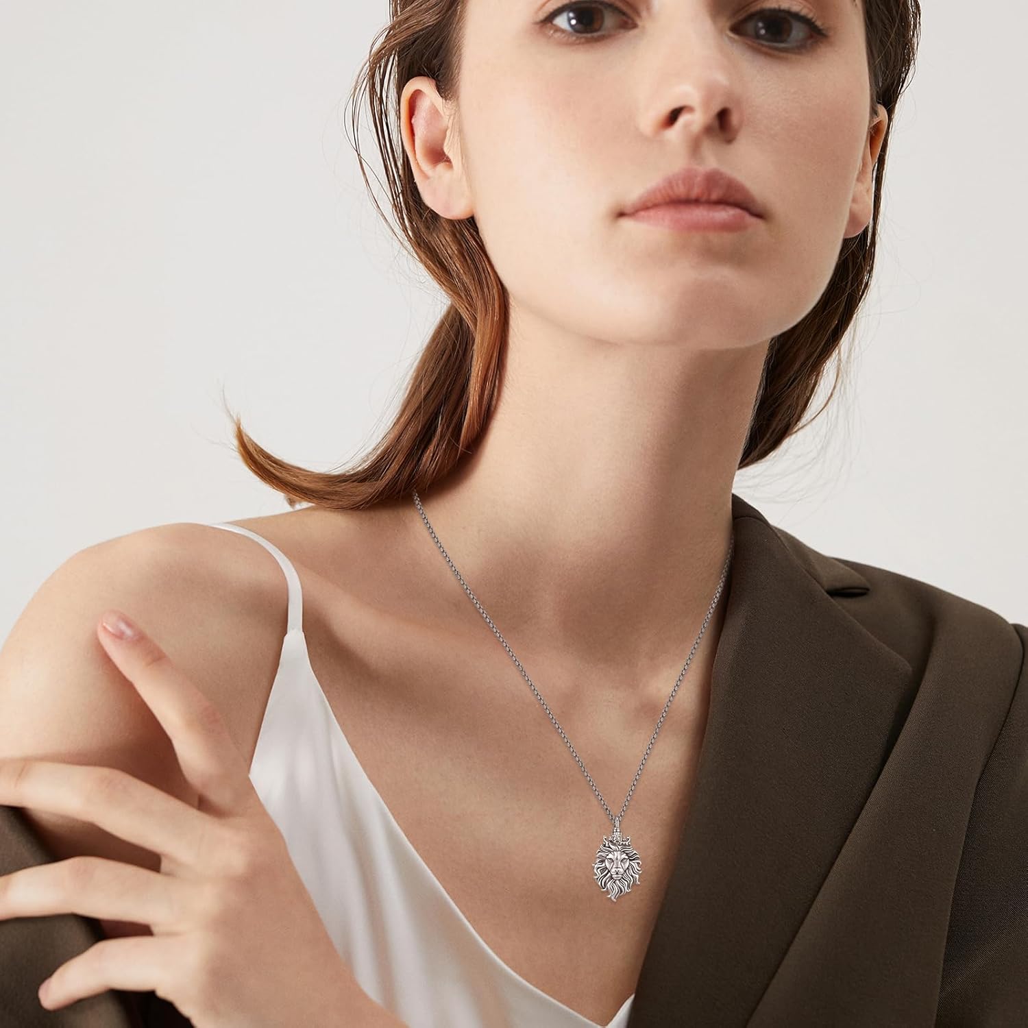 Lion Head Pendant Necklace for Men Women Crown King Lion Charm Jewelry Gift Chain Necklace for Mens Viking Protection Amulet Necklaces - Image 5