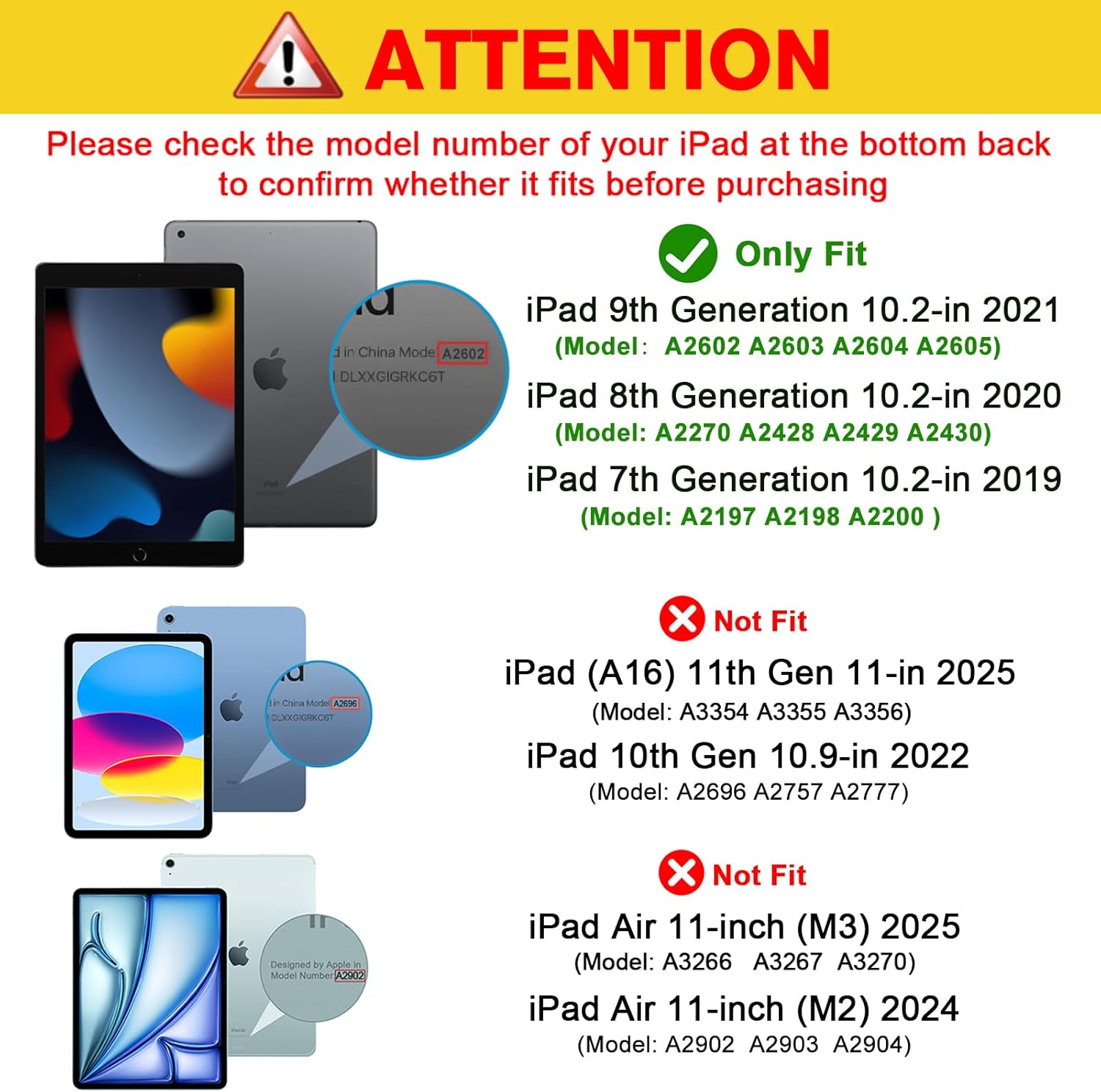 ProCase for iPad 10.2 Case iPad 9th Generation 2021/ iPad 8th Generation 2020/ iPad 7th Generation 2019 Case, iPad Cover 9th Generation Slim Hard Back Smart Cover for 10.2 iPad Case -Black - Image 2