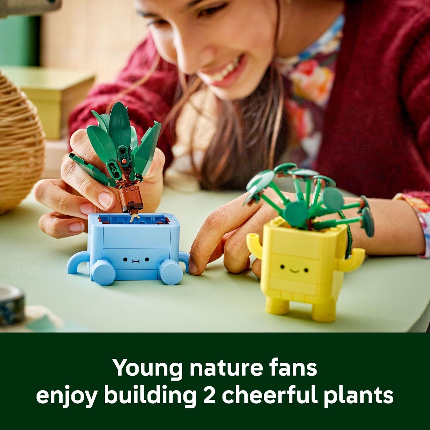 LEGO Botanicals Happy Plants Building Toy for Kids, Girls, and Boys 9+ - Playroom Decor for Desk or Shelf - Gift for Easter Basket - Artificial Indoor Plant for Play & Display - 10349 - Image 3