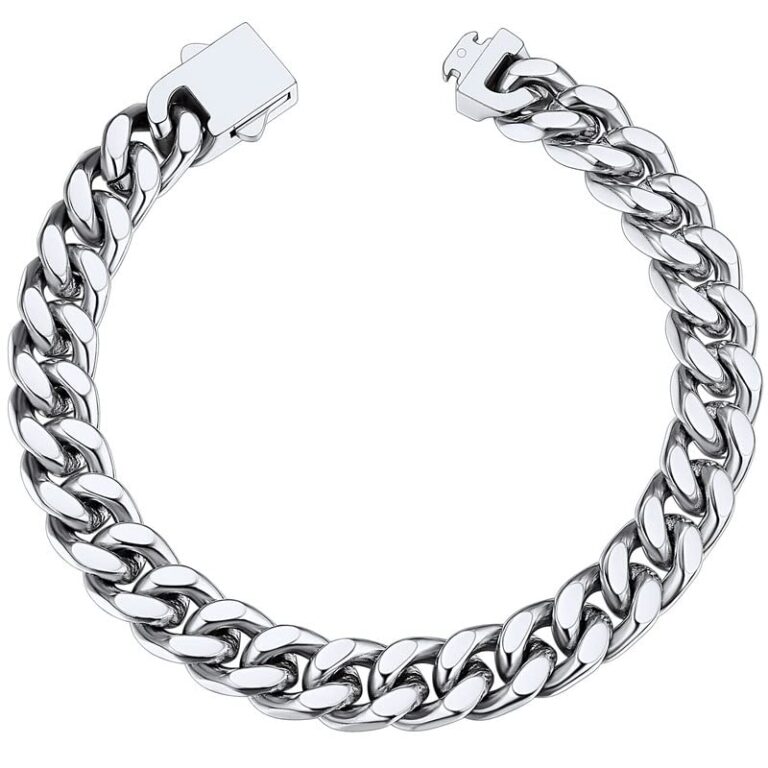 Ritach Stainless Steel Cuban Chain Bracelet for Men Women Curb…