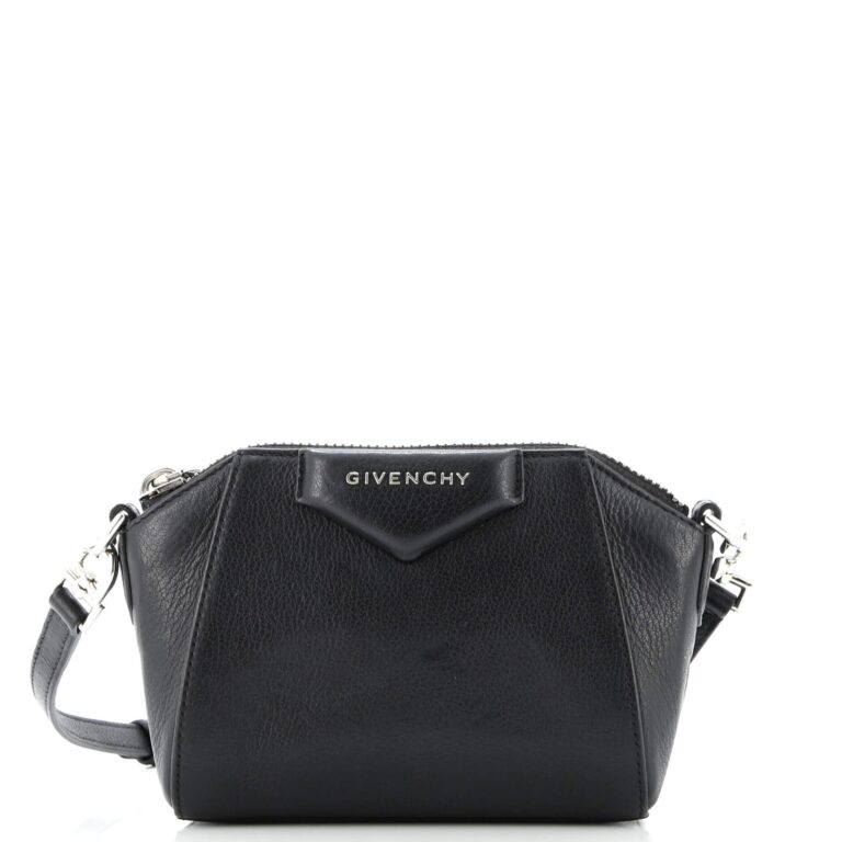 Givenchy Nightingale Two Way Handbag Black Leather w/ Crossbody Strap…