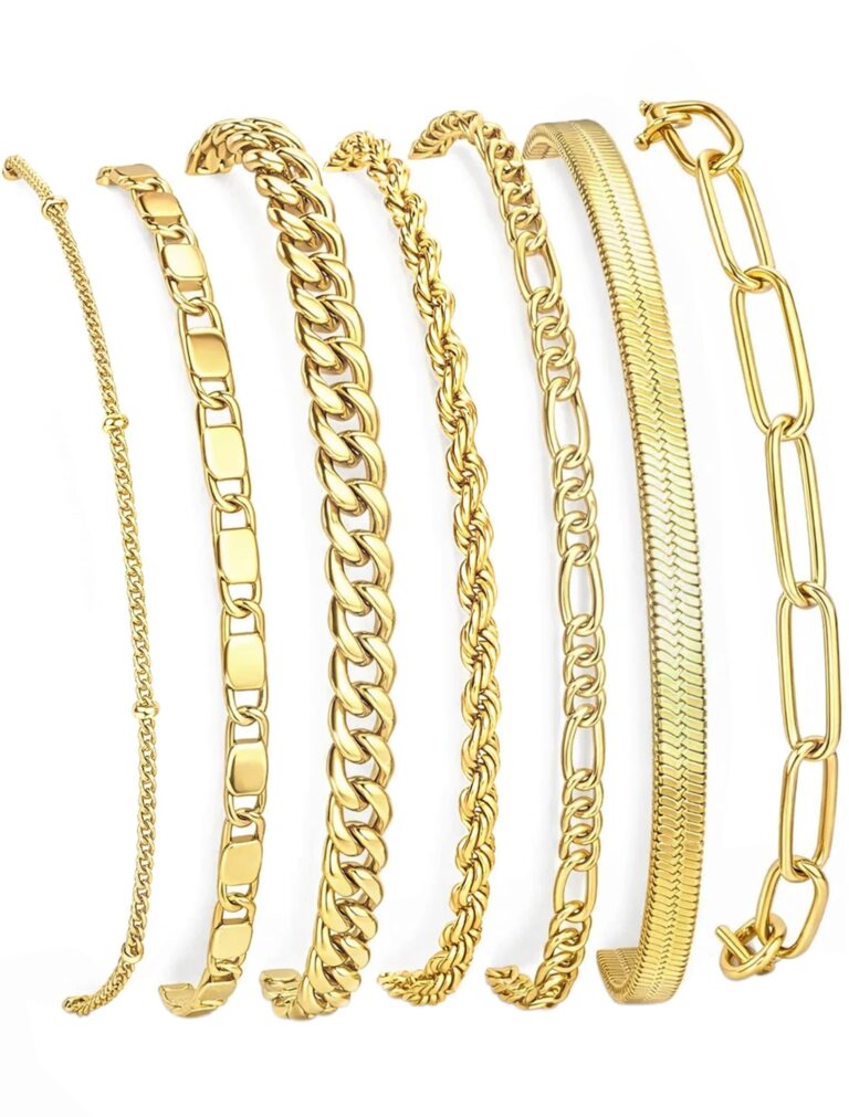 The Best Accessories: LEXODY Gold Bracelets for Women 14K Gold…