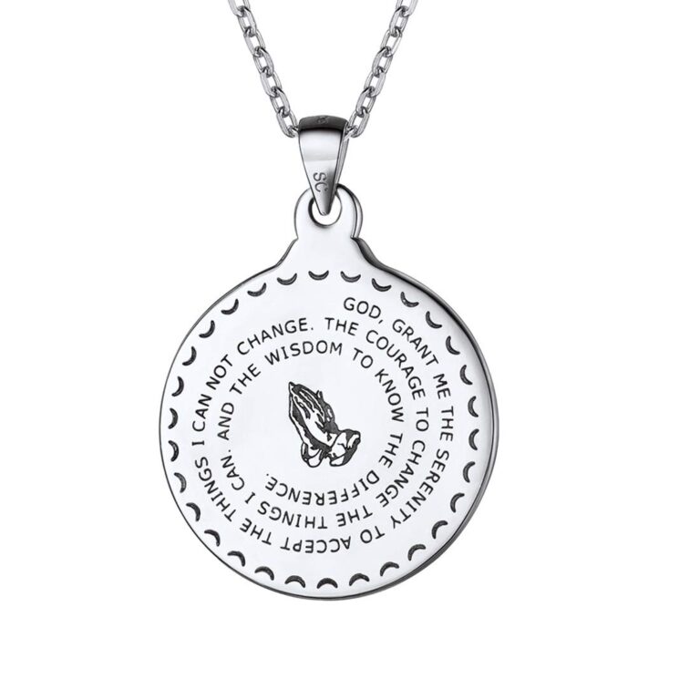 HZMAN Stainless Steel Bible Verse Prayer Necklace for Men Women…